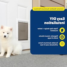 Cekar Store Aşırı Hava Için Alüminyum Evcil Hayvan Kapısı, Enerji Tasarruflu Kedi ve Köpek Kapağı, 18 Kg'a Kadar Evcil Hayvanlar Için, M Beden