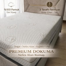 Naturel Fermuarlı Yatak Kılıfı, Yatak Pedi&şiltesi, % 100 Cotton,yıkanabilir, Bej Renk