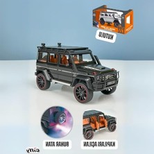Mercedes G Seri Arazi Aracı Die Cast Model Kutulu Buhar Atan Çek Bırak Full Fonksiyon Kapıları Açılan 1:22 Ölçek Model Araba Kutulu Koleksiyonluk Ürün (Siyah)