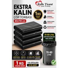 Kalbi Ticaret Ekstra Kalın Poşet Ev Taşıma Poşeti 80x110 cm Siyah Çöp Torbası 1 kg Dökme Dayanıklı Poşet