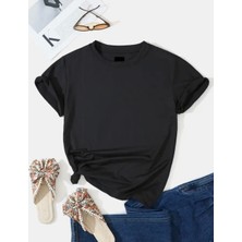 Nigrum Pardus Nıgrum Pardus Yeni Sezon Düz Renk %100 Pamuk Oversize Kız Çocuk Basıc T-Shirt