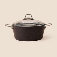 Matmel Siyah Inci Granit Derin Tencere - 24 cm