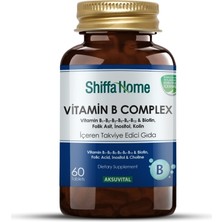 Shiffa Home Vitamin B Complex 60 Tablet | B1 B2 B3 B5 B6 B12 + Biotin Folik Asit Kolin Takviye Edici Gıda