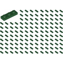 LEGO Yedek Parçalar: Plate 1x3: 100 Adet 1x3 Plate Parts Plaka Parçası Koyu Yeşil - Dark Green Plate 3623