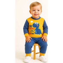 Aden Kids Erkek Çocuk Dinozor Baskılı Pamuklu Penye Pijama Takımı 0-5 Yaş – Mevsimlik, Günlük Kullanıma Uygun