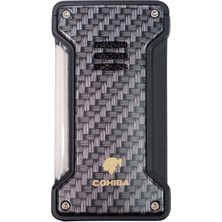 Cohiba Tek Torch Pürmüz Siyah Karbon Desenli Puro Çakmağı - TR8964