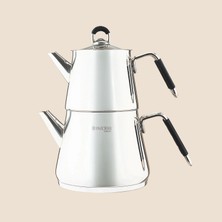 Matmel Kitchen Arven Çaydanlık - Gri - 2,5 Lt + 1,25 Lt