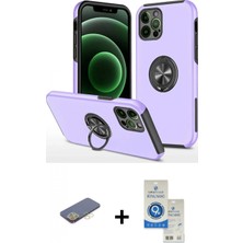 Pileli Store Pilelistore™ iPhone 12 Pro Max Kılıf Odak Form Prime - Şeffaf Royal Nano Ekran Koruyucu + Renkli Kamera Lens Koruma Cam - Sı