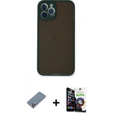 Pileli Store Pilelistore™ iPhone 12 Pro Max Kılıf Ahenk Çizgi Serisi - Şeffaf Temperli Cam Ekran Koruyucu + Metal Kamera Lens Koruma Cam - Gs