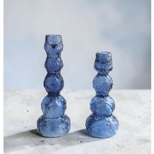 Felis Arte Stone Ikili  Cam Mumluk / Şamdan , Handmade