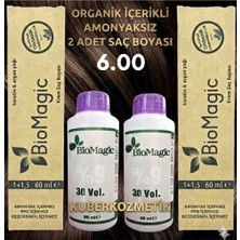 Biomagic 6.00 Koyu Kumral Organik Içerikli Amonyaksız Kalıcı Saç Boyası 2boya +2oksidan