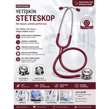 Profesyonel Yetişkin Stetoskop - Siyah & Bordo Seri
