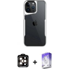 Pileli Store Pilelistore™ iPhone 15 Pro Max Kılıf Akış Çizgi Koleksiyonu - Siyah Bilvis 5in1 3D Magic Cam Ekran Koruyucu + Pvd Metal Kamera Lens - Tu