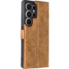 Zenvia Mey Ithalat®  Samsung Galaxy S25 Ultra Kılıf Trend S Plus Kapaklı Kılıf - Taba