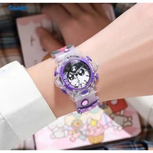 BBS Kordondan Işıklı Sanrio Cinnamoroll Kuromi My Melodi Hello Kitty Tarçın Rulosu Kol Saati ( Kuromi )