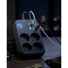 Akım Korumalı Uzatma Prizi 4 USB 2 Type C Dayanıklı ve Güvenli Tasarım Midastech