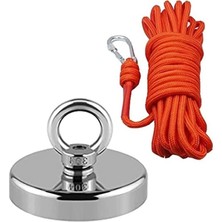 Aesco 50 kg D48 Magnet Fishing 20M Halatlı Neodyum Pot Mıknatıs Seti