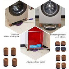 Aesco Tineke Beyaz Eşya Ayağı Çamaşır Makinesi Mobilya Titreşim Önleyici Kaydırmaz 4 Lü Set Kahverengi (3,5 Cm)          [enerji Sınıfı A]