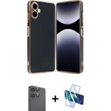 İlk El Grup Pilelistore™ Galaxy A06 Kılıf Yankı Serisi - Siyah 3D Antistatik Cam Ekran Koruyucu + Raze Metal Kamera Lens - Sh