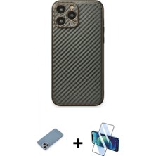 Pileli Store Pilelistore™ iPhone 13 Pro Kılıf Ahenk Işık - Siyah 3D Antistatik Seramik Nano Ekran Koruyucu + Shine Kamera Lens Koruma Cam - Gı