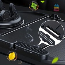 Aesco Araç Içi Kaydırmaz Telefon Tutucu ve Torpido Düzenleyici – Numara Göstergeli, 360° Dönebilen, Çok Fonksiyonlu Kaymaz Silikon Mat – 25X18 Cm, Siyah