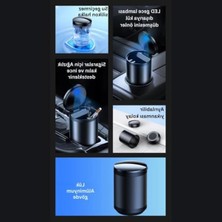 Aesco Premium Car Ashtray LED Işıklı Alüminyum Taşınabilir Kapaklı Araba Küllük Kül Tablası Kokusuz