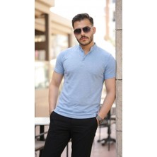 Efnaz Style Erkek Hakim Yaka Dokuma Pamuklu Kumaş Kısa Kollu Tişört