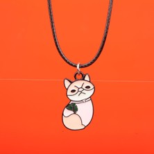Munels Mineli Kedi Model Deri Ipli Kolye