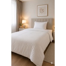 Gön Ev ve Otel Tekstili Tek Kişilik %100 Pamuk Beyaz Nevresim 160X230 Otel Tipi Konfor