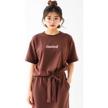 Nigrum Pardus Nıgrum Pardus Yeni Sezon Classical Baskılı %100 Pamuk Büyük Beden Kadın T-Shirt