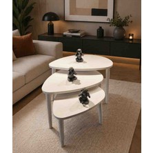 Iskandinav Damla Model Modern 3lümzigon Sehpa Lake Mdf
