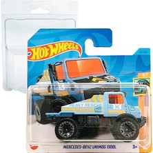 Aesco Hot Wheels Mercedes-Benz Unimog 1300L Hw Haulers 4/5 (61/250) HKJ99 Kısa Kart Mattel 2023 + Blister ve Kart Koruyucu Paket Friki Maymun