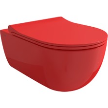 Bocchı Bocchi V-Tondo Rimless Asma Klozet - Parlak Kirmizi - 1416-019-0128