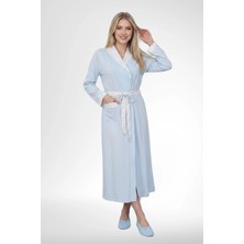 Mecit Pijama Mecit 6396 Mavi Büyük Beden Kadın Sabahlık