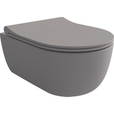 Bocchı Bocchi V-Tondo Rimless Asma Klozet - Mat Gri̇ - 1417-006-0128