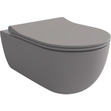 Bocchı Bocchi V-Tondo Rimless Asma Klozet - Mat Gri̇ - 1416-006-0128