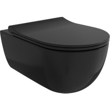 Bocchı Bocchi V-Tondo Rimless Asma Klozet - Taharet Borusuz - Parlak Si̇yah - 1416-005-0129