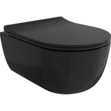 Bocchı Bocchi V-Tondo Rimless Asma Klozet - Parlak Si̇yah - 1417-005-0128