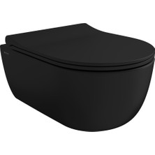 Bocchı Bocchi V-Tondo Rimless Asma Klozet - Mat Si̇yah - 1417-004-0128