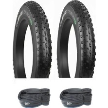 Compass 20X4.00 3 mm Zırhlı Dişli Dayanıklı Fat Bike Bisiklet Dış Lastiği + Irc Dayanıklı Iç Lastik Seti x 2 Adet