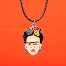 Munels Mineli Frida Kahlo Model Deri Ipli Kolye