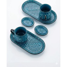 Oaşk Sunumlukluklu Tabak+Lokumluk Drajelik+Fincan Seti Çini Işi