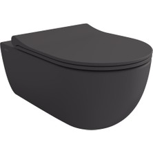 Bocchı Bocchi V-Tondo Rimless Asma Klozet - Mat Antrasi̇t - 1416-020-0128