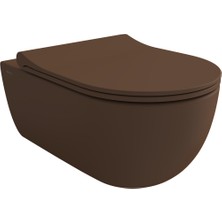 Bocchı Bocchi V-Tondo Rimless Asma Klozet - Mat Kahve - 1416-025-0128