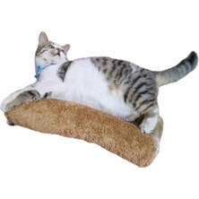 Aesco Kedi Oyuncağı Sarılma Yastığı Uyku Oyuncağı Kedi Otlu 30 cm Peluş (1 Adet) (Kahverengi)