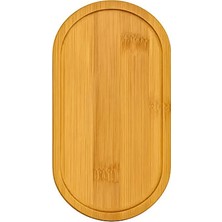 Çemi Bambu Oval Sunum Tepsisi - Şık Ahşap Görünümlü Dekoratif Sabunluk Altlığı ve Mutfak Yağdanlık Altlı