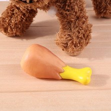 N&M Store Köpekler Için Sesli Tavuk Budu Oyuncak Eğitici ve Eğlenceli Vinil Isırma Oyuncağı Turuncu