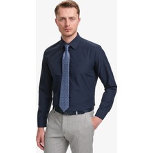 Pierre Cardin Erkek Lacivert Regular Fit Uzun Kollu Basic Gömlek 50325337-VR033