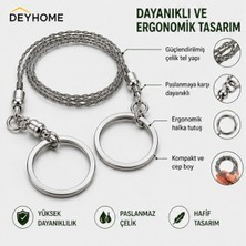 Deyhome Taşınabilir Tel Testere Kamp Survival Outdoor Cep Tipi Çelik El Mini Zincir  Testeresi