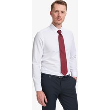 Pierre Cardin Erkek Beyaz Slim Fit Armürlü Uzun Kollu Gömlek 50325354-VR013